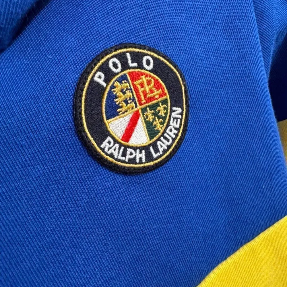 POLO Ralph Lauren Toddler Boys 3T Colorblock Blue Yellow Red Hoodie